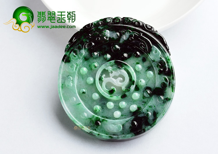 (超值推荐)糯冰种廯加绿仿古龙牌挂件