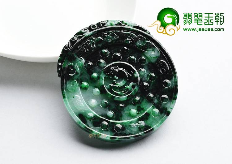 (超值推荐)糯冰种廯加绿仿古龙牌挂件