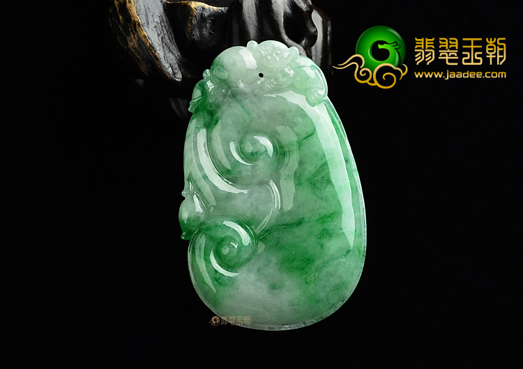 (超值推荐)糯冰种飘翠如意挂件