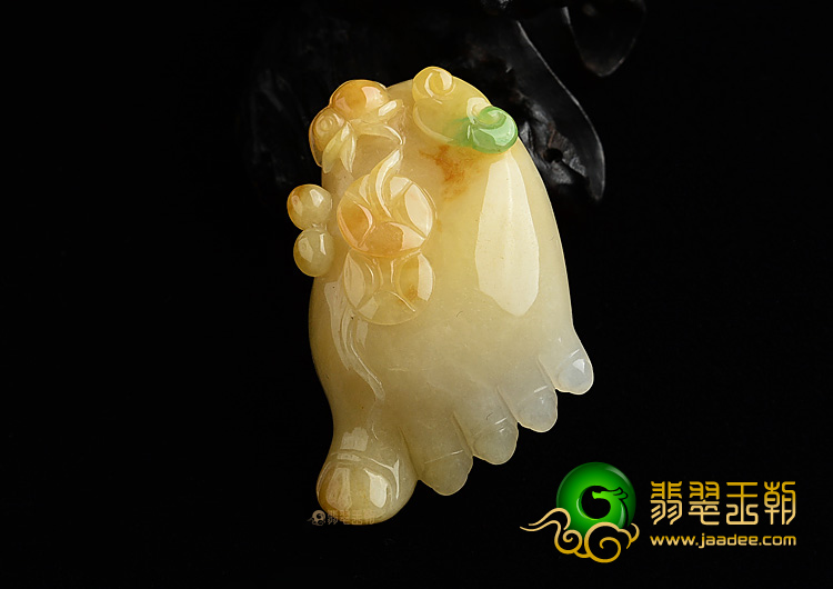 (超值推荐)糯冰种黄加绿知足常乐挂件