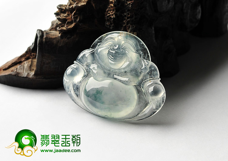 (超值推荐)冰玻种飘花玉佛挂件