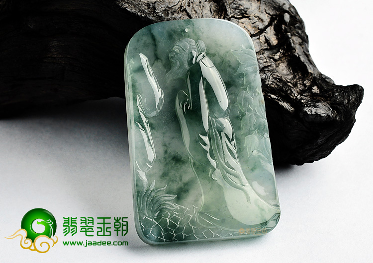 (超值推荐)冰种飘花米芾拜石挂件