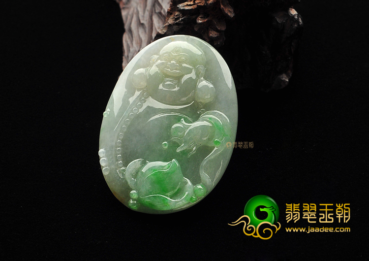 糯冰种飘翠玉佛挂件