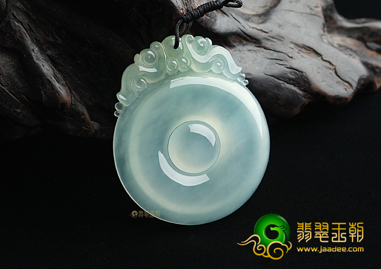 冰种晴水略带黄翡福在眼前挂件