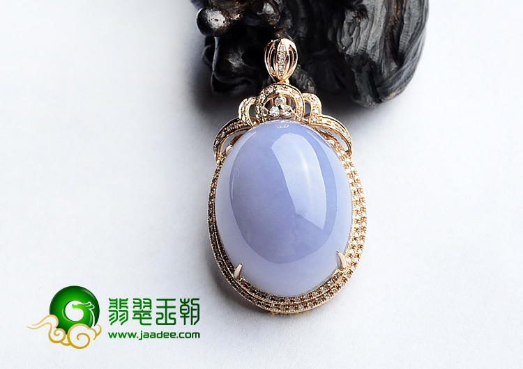 (超值推荐)糯冰种紫罗兰镶玫瑰金胸坠(真钻)