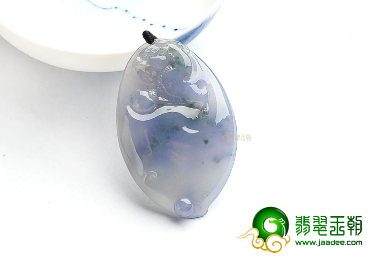 糯冰种紫罗兰飘花飞龙在天挂件