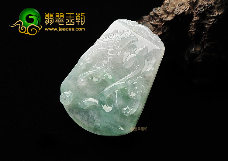 糯冰种淡晴水飘花富贵如意挂件