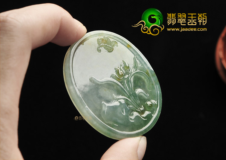 冰种晴水飘褐黄翡凌寒独放挂件