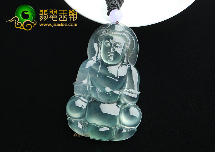 (超值推荐)冰玻种晴水强莹光观音挂件