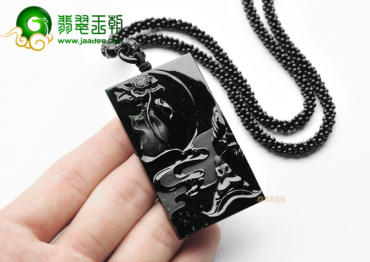 (超值推荐)玻璃种墨翠悟挂件