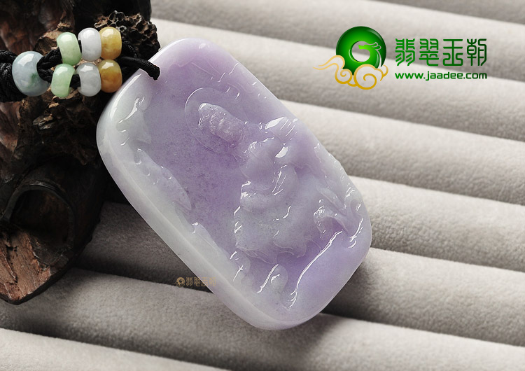 糯冰种紫罗兰观音挂件