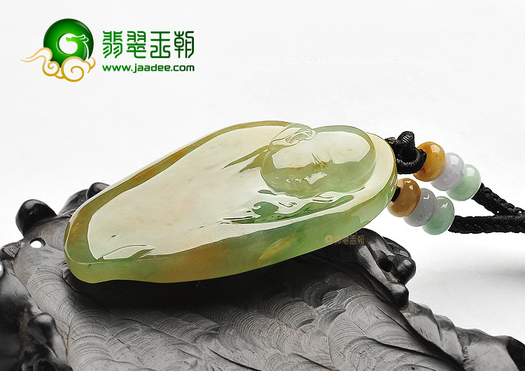 冰种黄加绿玉佛挂件