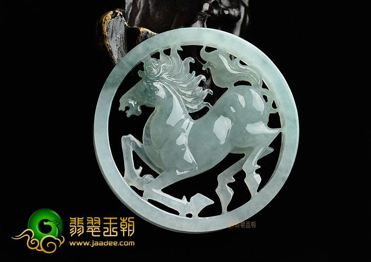 (超值推荐)糯冰种晴水马到成功挂件