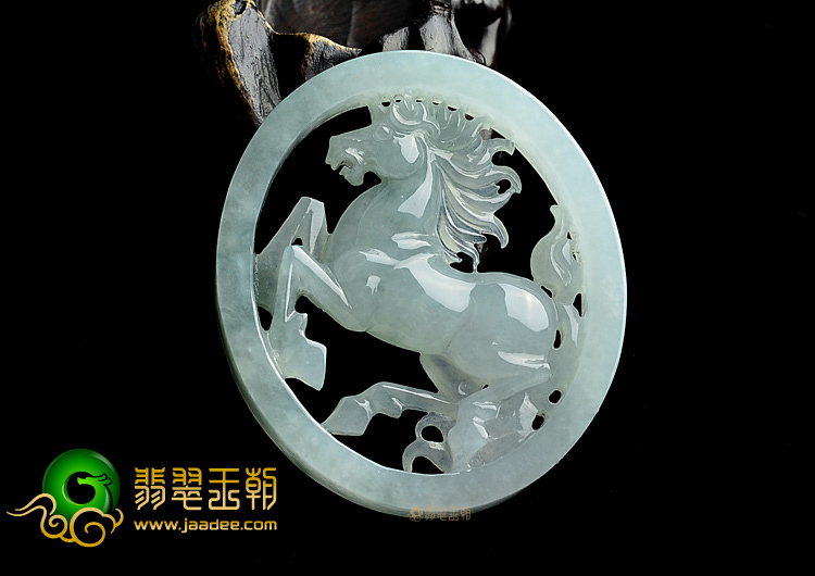 (超值推荐)糯冰种晴水马到成功挂件