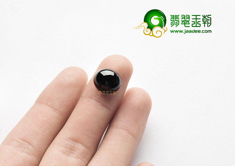 玻璃种墨翠戒面