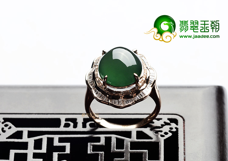 (超值推荐)冰种晴水镶玫瑰金戒指(真钻)