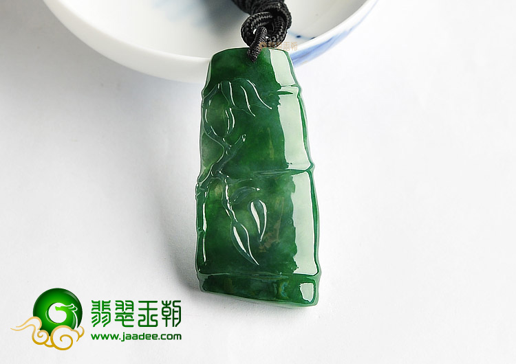 糯冰种菠菜绿节节高挂件