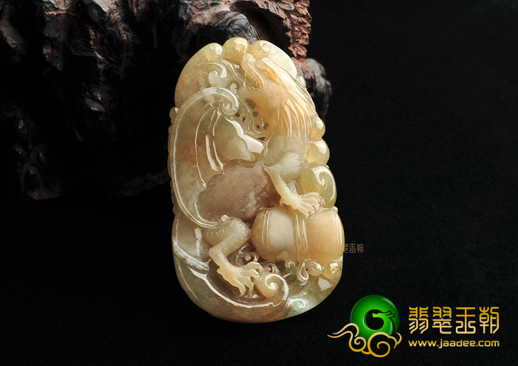 (超值推荐)糯冰种褐黄翡飞龙挂件