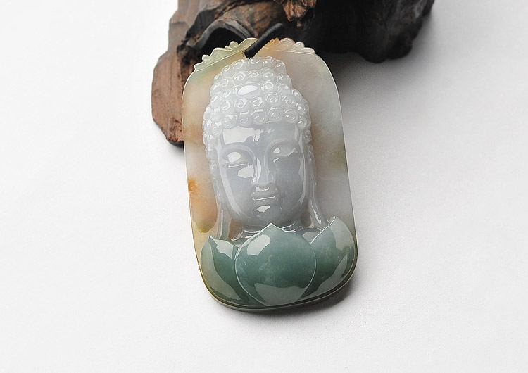 糯冰种三彩心莲花开挂件