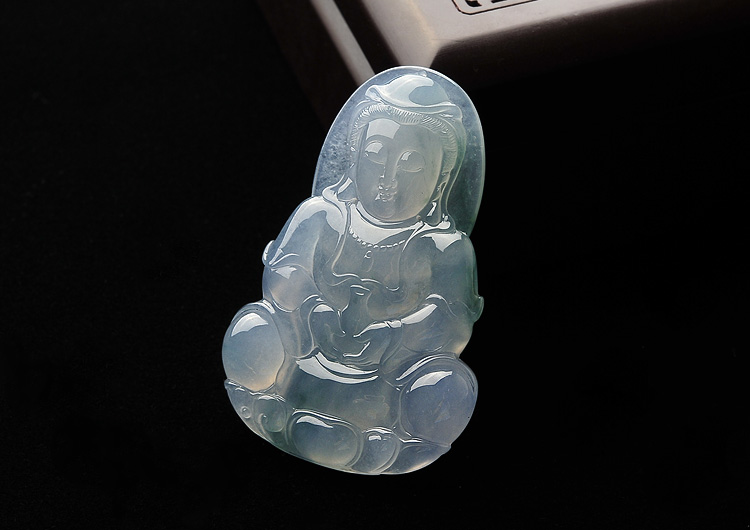 (超值推荐)冰种紫罗兰飘花观音挂件
