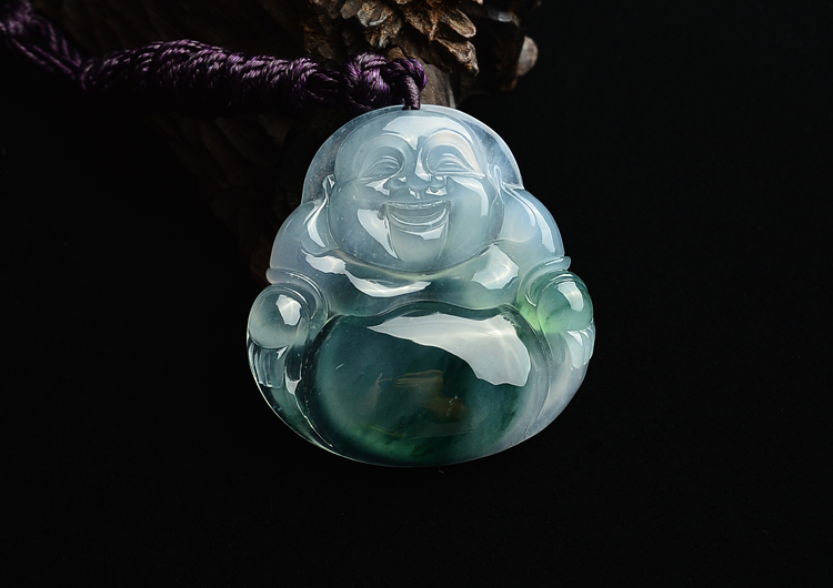 (超值推荐)冰种飘花玉佛挂件