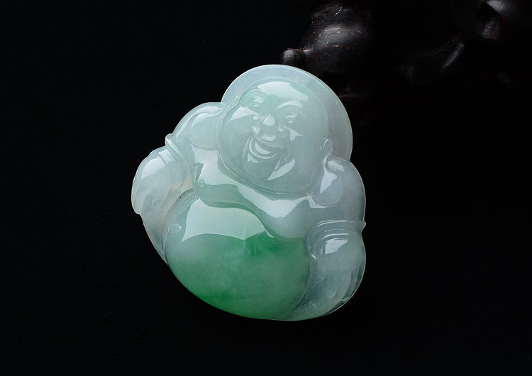 (超值推荐)糯冰种飘翠玉佛挂件