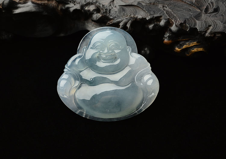 (超值推荐)冰种晴水略飘花玉佛挂件