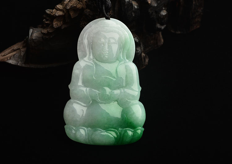 (超值推荐)糯冰种飘阳绿观音挂件
