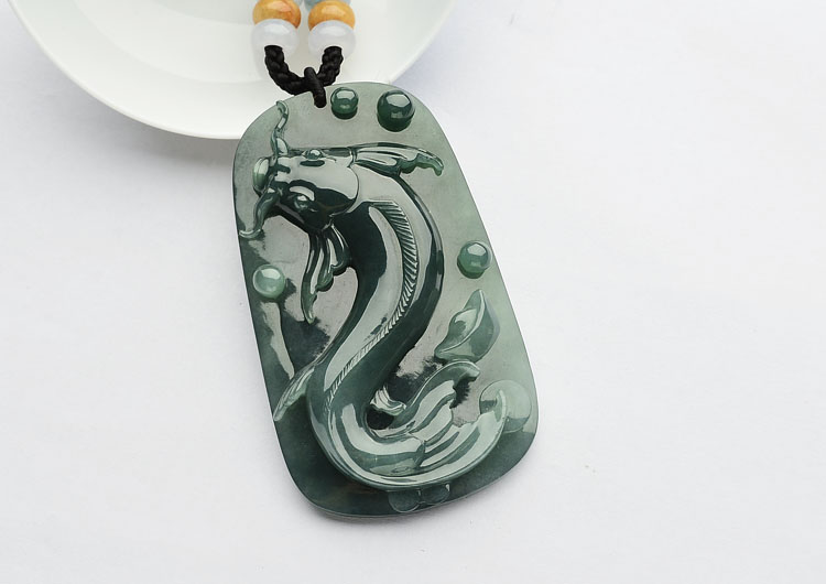 糯冰种蓝水年年有余挂件