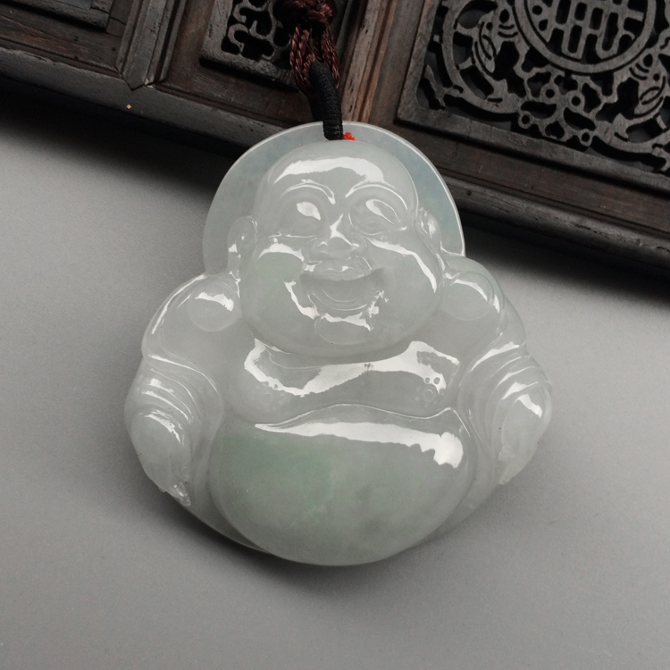 (超值推荐)糯冰种淡晴水玉佛挂件