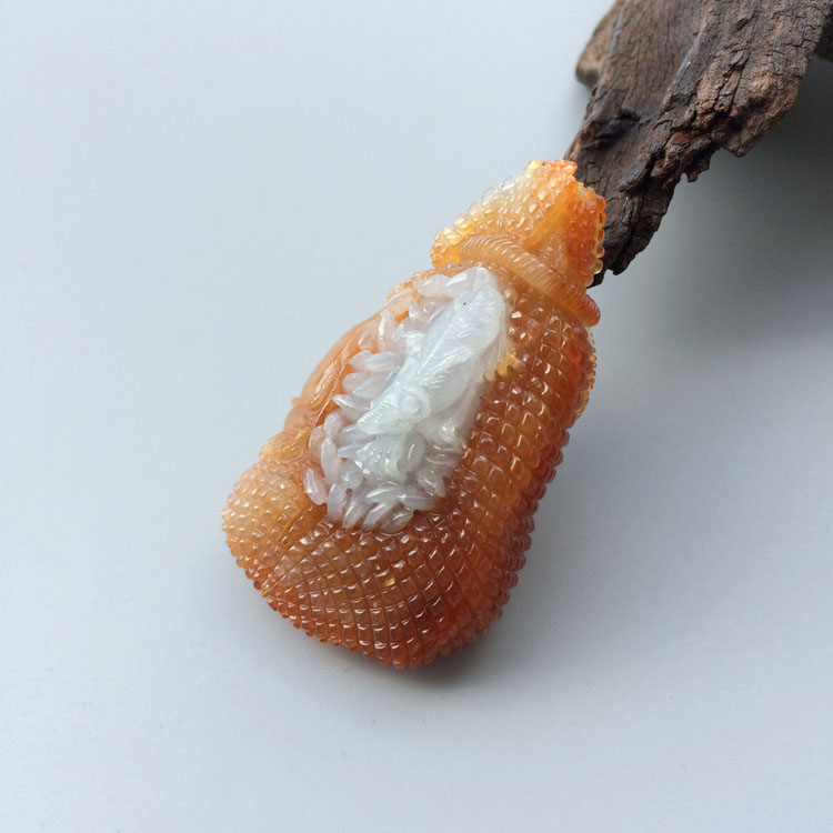 (超值推荐)糯冰种晴水代代有福挂件