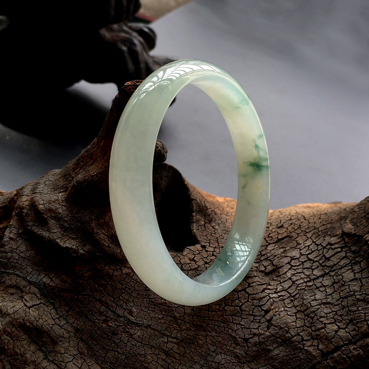 糯冰种飘花手镯（57.6mm）