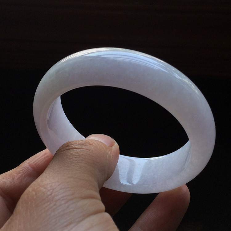 糯冰种淡紫罗兰手镯（52.8mm）