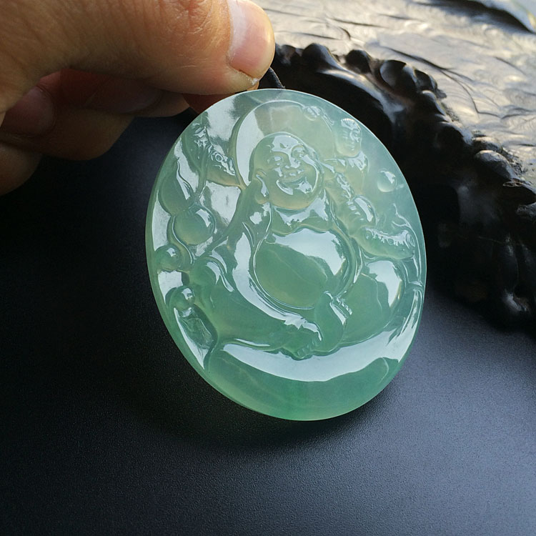 (超值推荐)冰种绿晴水玉佛挂件