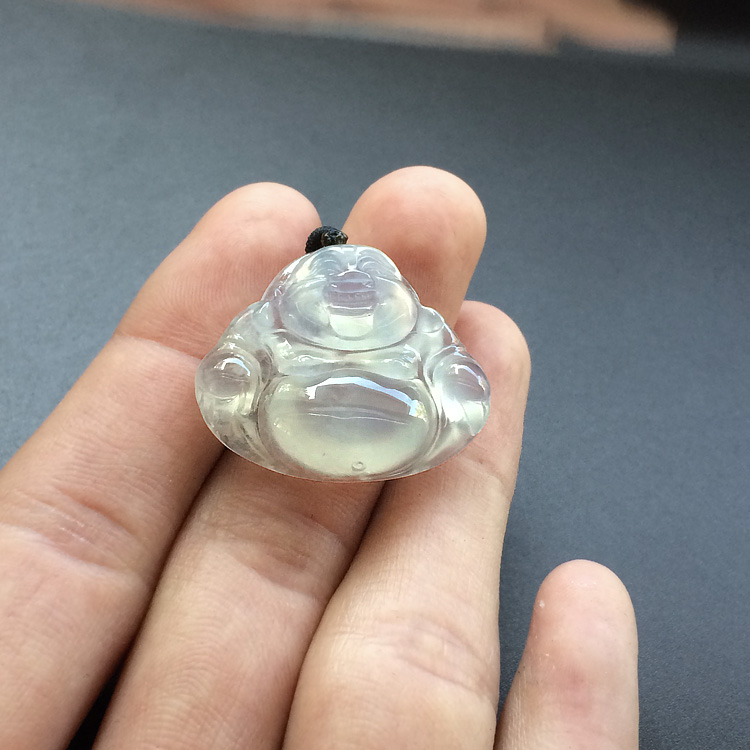 冰种淡晴水玉佛挂件