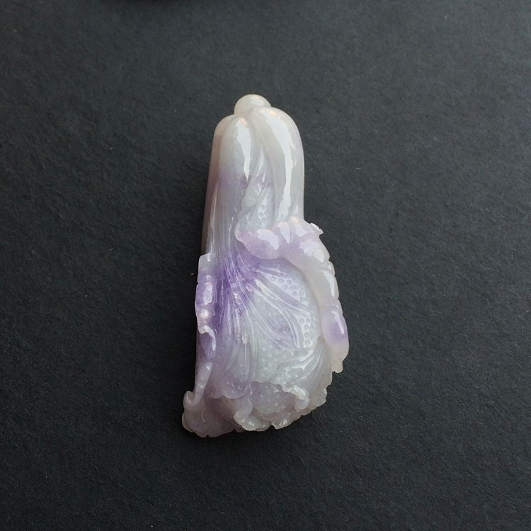 糯冰种紫罗兰白菜挂件