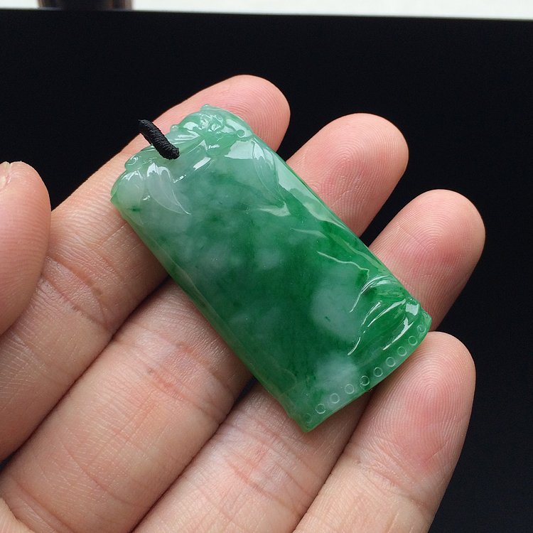(超值推荐)糯冰种瓜皮绿节节高挂件