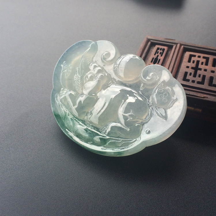 （超值推荐）冰玻种飘花吉祥如意挂件