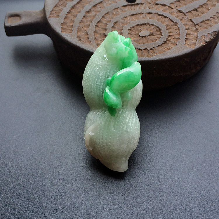 糯冰种飘翠生意兴隆挂件