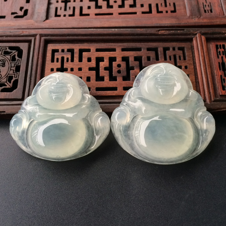 (超值推荐)冰种淡晴水玉佛挂件(一对)