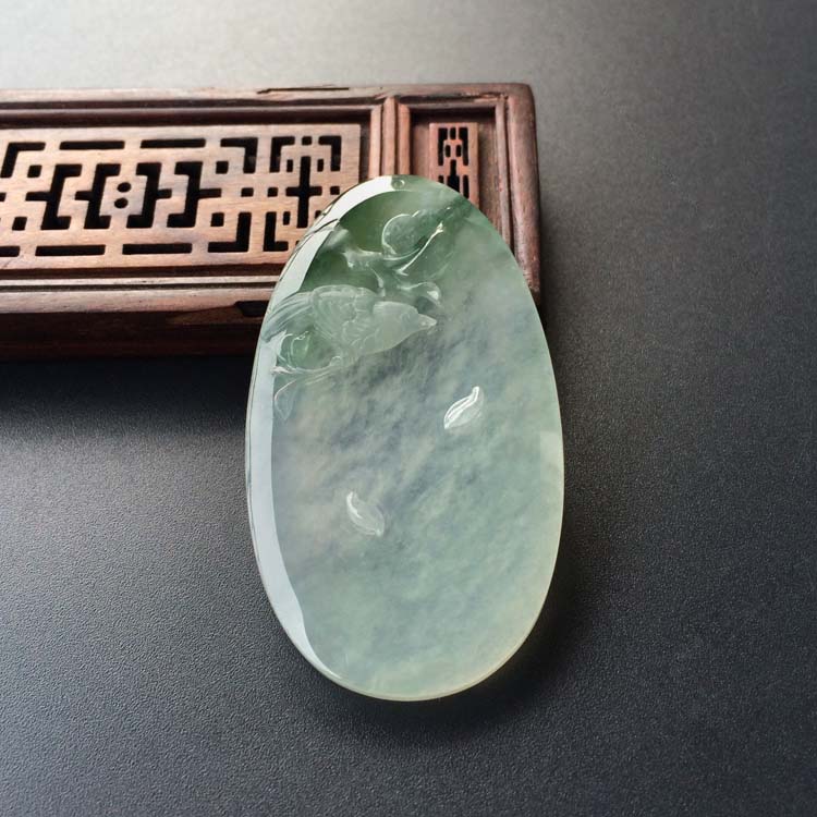 (超值推荐)冰种飘花喜上枝头挂件