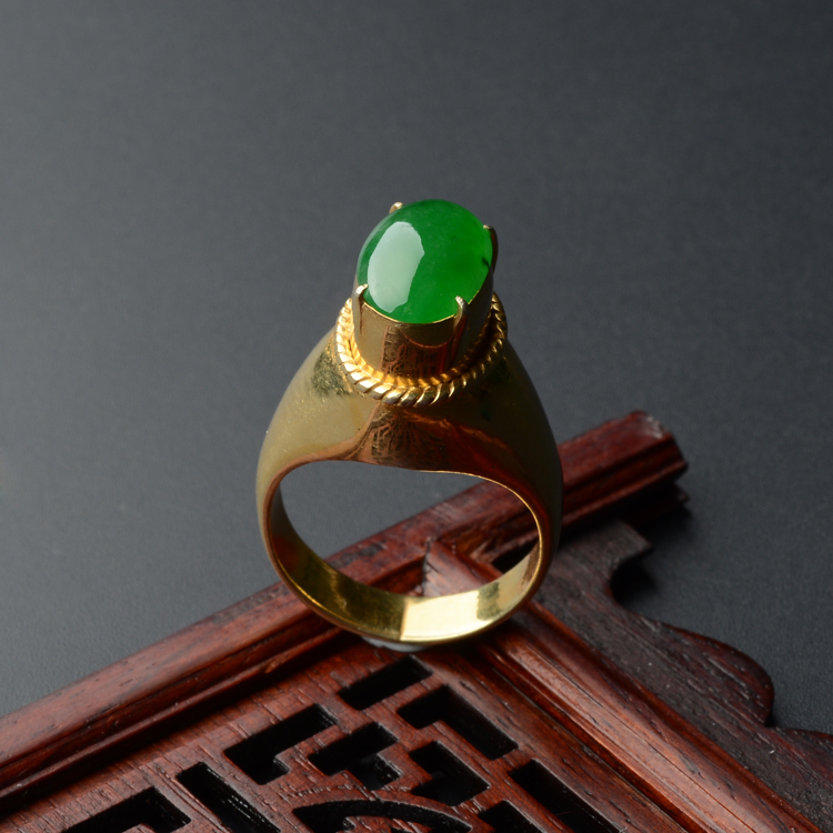 (超值推荐)冰种阳绿戒面