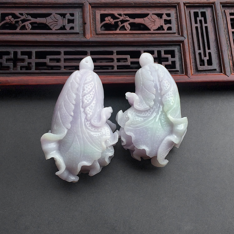 (超值推荐)糯冰种紫罗兰白菜挂件(单价)