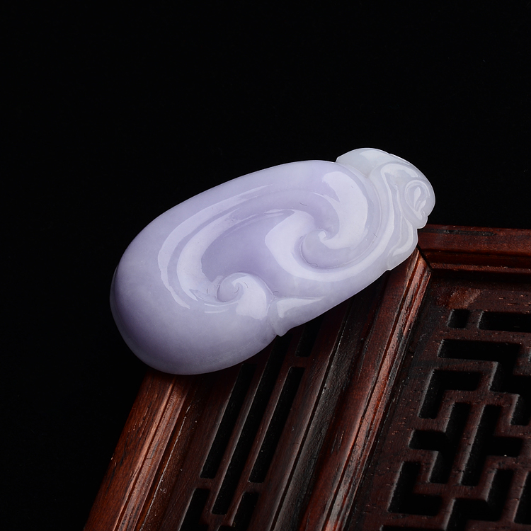 (超值推荐)糯冰种紫罗兰如意挂件