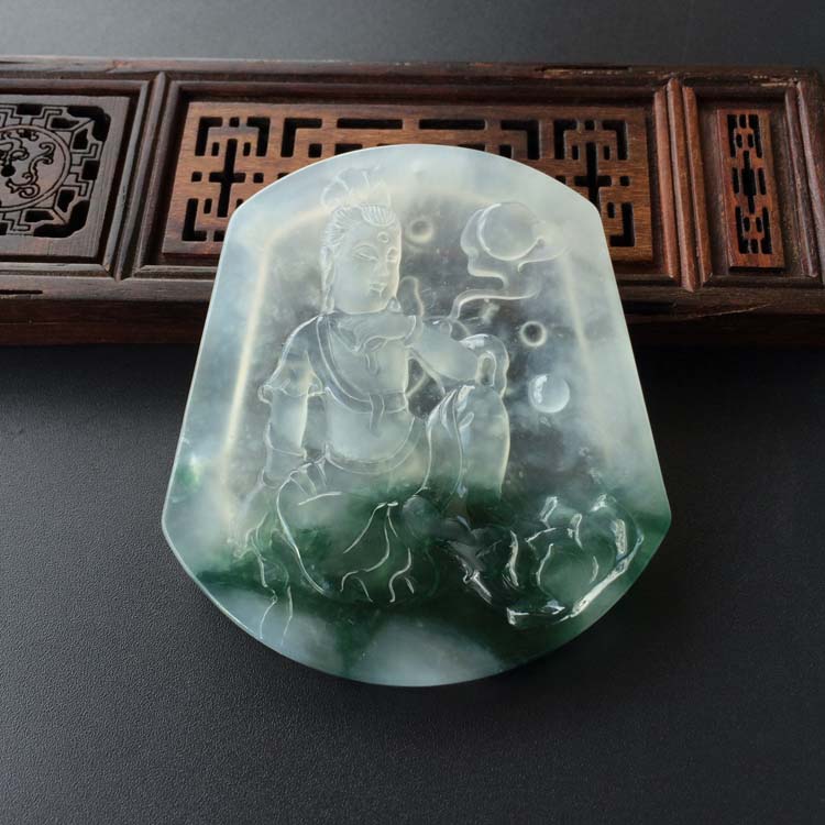 (超值推荐)冰种飘花观音挂件