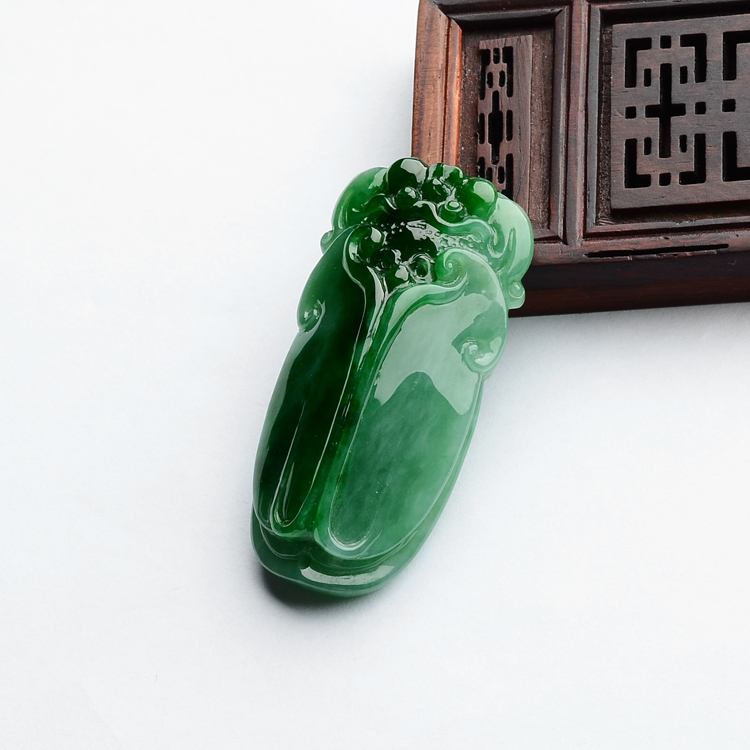 (超值推荐)糯冰种翠色福在眼前挂件
