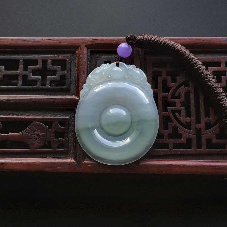 (超值推荐)糯冰种飘花福在眼前挂件