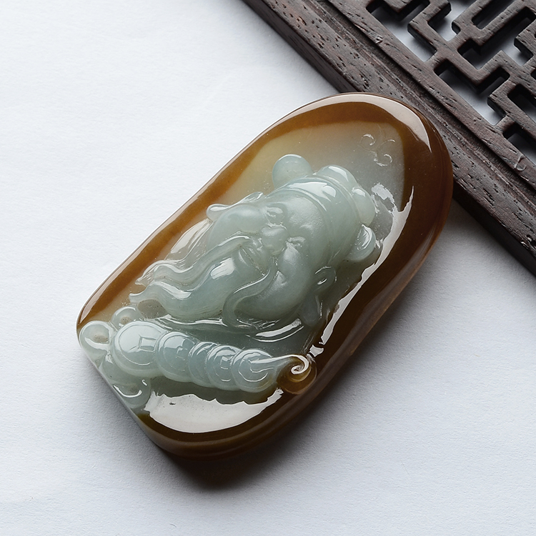 (超值推荐)糯冰种晴水黄翡财源广进挂件