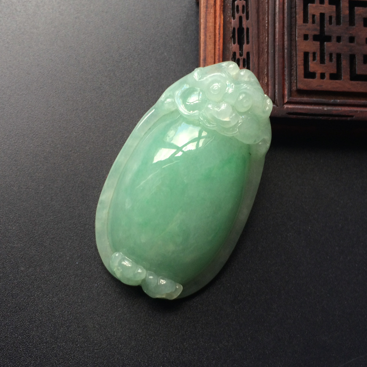 (超值推荐)糯冰种翠色福寿双全挂件