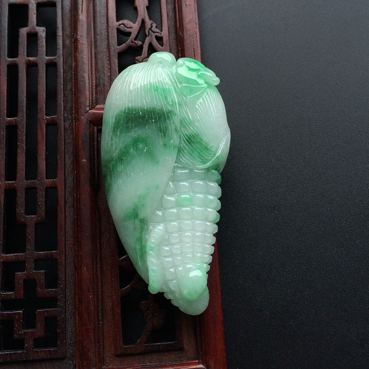 (超值推荐)糯冰种飘翠多子多福挂件